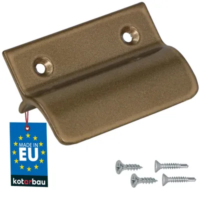 Produktbild von KOTARBAU® Balkontürgriff außen 65x45mm Terrassentürgriff mit Steg Fenstergriff zum Aufschrauben Balkontüren Griff Aluminium Gold