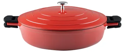 Schmorpfanne 28 cm, rot, Antihaftbeschichtung, für Induktion & Ofen