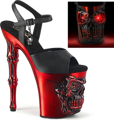 Produktbild von RAPTURE-809-LT Damen Sandale von Pleaser, Schwarz Rot , EU 37, US 7