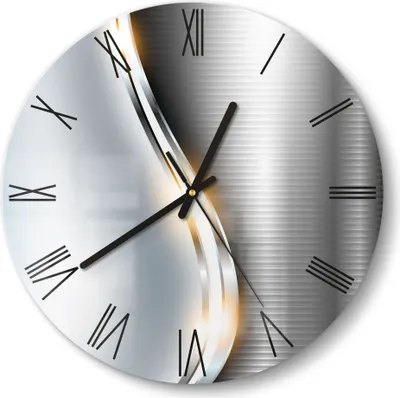 Produktbild von DEQORI Glasuhr Ø30 cm Römisch 'Elegantes Vektordesign' Wanduhr Glas Uhr Design leise