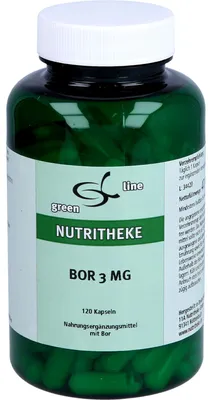 Produktbild von Green Line Nutritheke Bor 3 mg Kapseln, 120 St. Kapseln