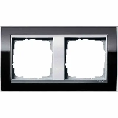 Produktbild von GIRA 2fach Rahmen Event Klar, Standard 55, System 55 Schwarz 0212736 (0212736)