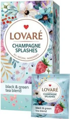 Immagine prodotto di Tè Lovare "Spruzzi di Champagne" Miscela di tè nero e verde 24*2g