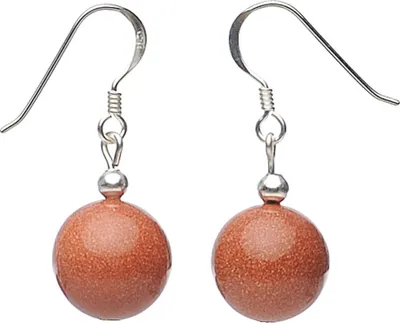 Produktbild von Ohrringe Ohrhänger aus Goldfluss creme braun Ohrschmuck Damen Ø 12mm