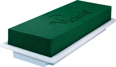Steckschaum Ziegel 23x7x5cm nass mit Schale Weiß 2 Stück
