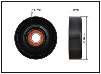Produktbild von CAFFARO 500658 Spannrolle Keilrippenriemen 90mm für LAND ROVER Range Rover Sport (L320) Discovery IV (L319) DISCOVERY IV VAN (L319)