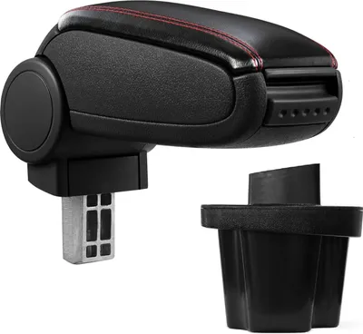 Image de Accoudoir central MAL revêtement cuir noir / rouge pour Hyundai Accent 2006-