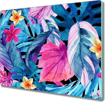 Produktbild von Coloray Herdabdeckplatte 60x52 cm Schneidebrett Kochplattenabdeckung Küchenbrett Hackbrett - monstera Blatt