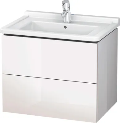 Produktbild von Waschtischunterbau L-CUBE 469x670x558mm weiß supermatt weiß supermatt