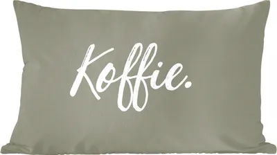 Produktbild von MuchoWow® Zierkissen Sofakissen Wohnzimmer Dekokissen 50x30 cm Sprichwörter - Kaffee - Zitate - Küche - Wohnzimmerdekoration - Polster mit Photo