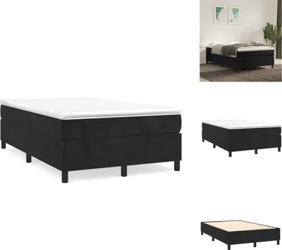 Produktbild von vidaXL Boxspringbett Schwarz 120x200 cm Samt - Betten & Bettgestelle