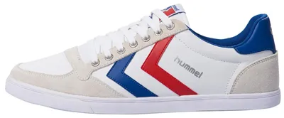 Zdjęcie produktu dla Hummel Slimmer Stadil Low Buty halowe biały/niebieski/czerwony 063512-9228, Rozmiar buta:47 EU