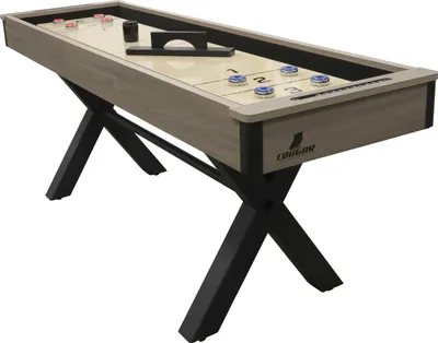 Image de Cougar Mason Table de Shuffleboard American, Chêne/Noire | Shuffleboard avec Pateau de Table pour une Utilisation Multifonctionnelle - 8 palets |