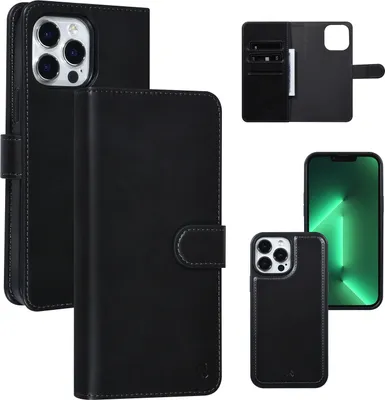 Image de UNIQ Accessory 2 en 1 iPhone 13 Pro Max Black Book type et porte-cartes au dos - fermeture magnétique