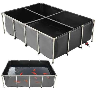 Productafbeelding van Visvijver PVC zwart - 470 liter - 2000 x 1400 x 600 mm - Koi goudvis