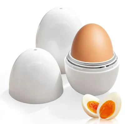 Eierkocher für Mikrowelle, 2 Stück, 1 Ei Kapazität, weiß