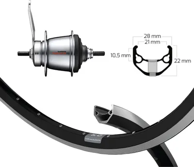 Produktbild von Bike-Parts Laufrad|Hinterrad 28x1.75 Zoll Rücktrittbremse Shimano 7-fach 36-L...