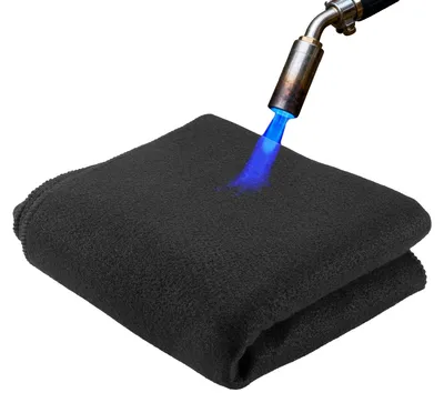 Productafbeelding van VEVOR branddeken, 1016x1016 mm, vlamvertragende lasdeken van carbonvlies, hittewerende brandbeschermingsdeken tot 982 °C, 3,5 mm dikke, brandwerende isolatiemat, brandveiligheidsdeken, brandblusdeken