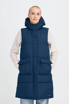 Produktbild von OXMO OXMINNA LONG Damen Weste Steppweste Outdoor Weste regular fit
