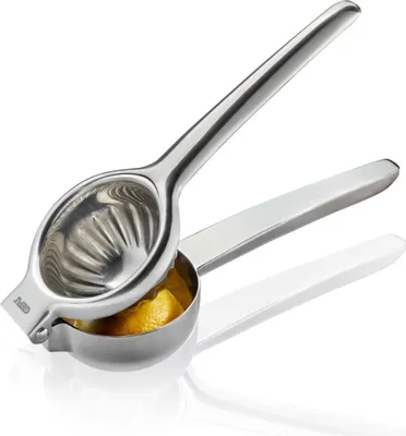 Produktbild von GEFU Zitruspresse LEMON aus Edelstahl | 2-teilig mit Saftsieb und Auffangbehälter 0,25 l | Orangen- und Zitronenpresse mit Ausgießnase
