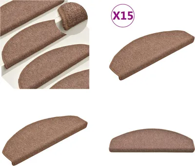 Produktbild von vidaXL Treppenmatten 15 Stk. Braun 65x24x4 cm - Treppenmatte - Treppenmatten - Stufenmatte - Stufenmatten