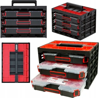 Obrázok produktu pre Sada 3 Organizér, Box Na Náradie, Zásobník Na Malé Diely S Pohármi, Kufrík, Skrinka, Tagercase 40