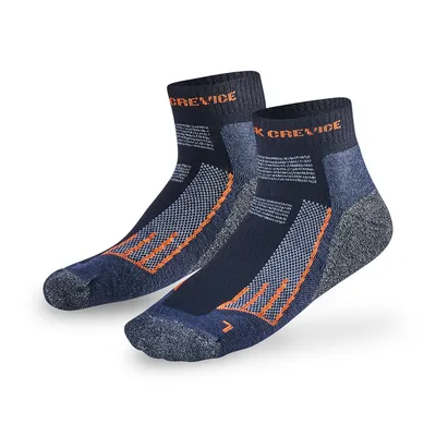 Produktbild von BLACK CREVICE - Damen/Herren/Kinder - Merino Sport- & Wandersocken - Quarter | 2 Paar | Farbe: Schwarz/Weiß | Größe: 2 (39-42)