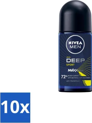 Image de NIVEA MEN - Déodorant Roller - Deep Sport - 50 ml - Paquet de valeur - 10 pièces