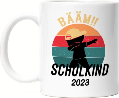 Produktbild von Kinder Bääm! Schulkind 2023 Tasse Einschulung Geschenk Schulanfang Schule Schuleinführung Einschulungsgeschenk