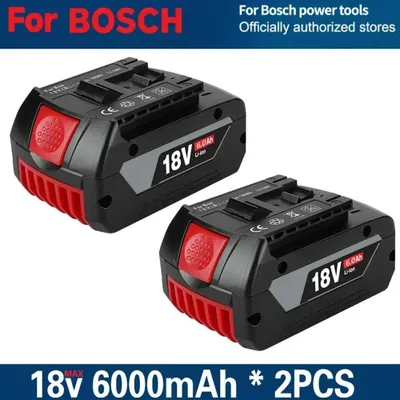 Produktbild von Akkupack 18V - Li-Ion Werkzeugakku - 6000mAh 6,0Ah - Wiederaufladbarer Ersatzakku - 2er Pack