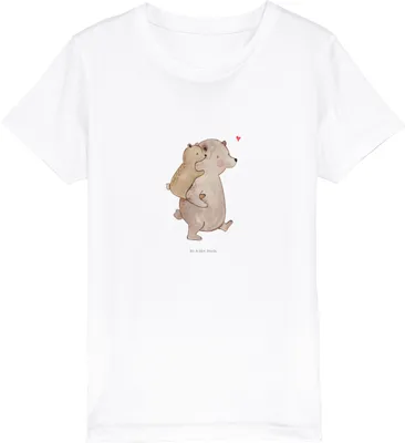 Produktbild von Mr. & Mrs. Panda Kleinkinder T-Shirt Papa Bär 12-14 Jahre (152/164) - Weiß - Geschenk, Vatertag, Muttertag, Geburtstag, Baumwollshirt Kinder, Kindershirt, Teenager, für