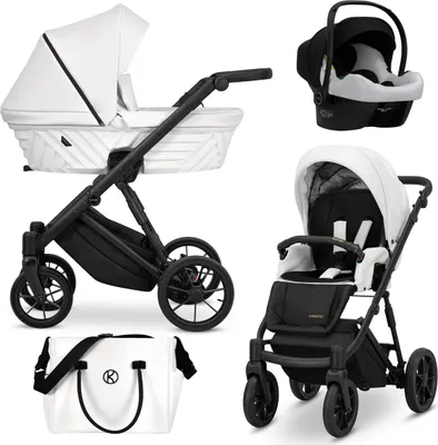 Immagine prodotto di Carrozzina Kunert Ivento 3in1 bianca con telaio e accessori neri