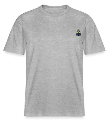 Produktbild von Spreadshirt Minions Stickmotiv Relaxed Fit Uni T-Shirt, S, Grau meliert