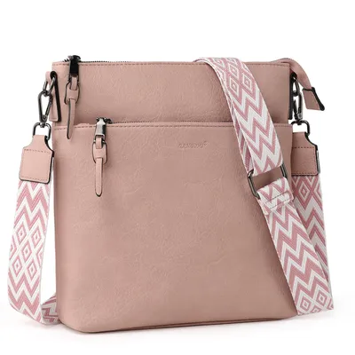 Produktbild von Umhängetasche damen Mittelgroß, Handtasche mit mehreren, Taschen mit Verstellbar Breitem Schultergurt Damen Tasche