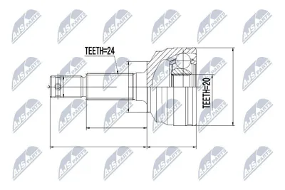 Produktbild von NTY Gelenksatz Antriebswelle Radseitig für DAIHATSU TERIOS (J1) NPZ-DA-016