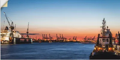 Produktbild von ARTland Wandbild, selbstklebend Hamburger Hafen Größe: 100x50 cm
