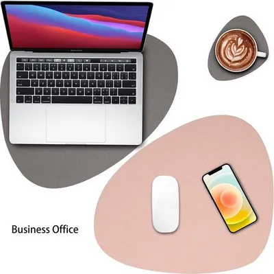 Produktbild von Geschirr und Tischunterlagen, Wasserfeste, Doppel-Seitige, Küchen-Platzmatten, Kaffeematten, Antislip, Waschbare Tischunterlagen (Set von 6, Grau/Rosa)