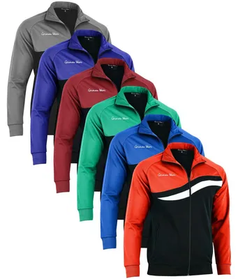 Alle Farben – Vorderansicht der Herren-Sportjacke in Rot mit atmungsaktivem Material, modernem, sportlichem Schnitt und langen Ärmeln mit elastischen Bündchen – ideal für Laufen, Fußball oder Fitness. Jetzt shoppen!