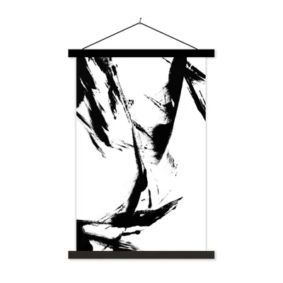 Produktbild von MuchoWow® Textilposter Farbe - Schwarz - Abstrakt 120x180 cm mit schwarzem Rahmen - Fotos