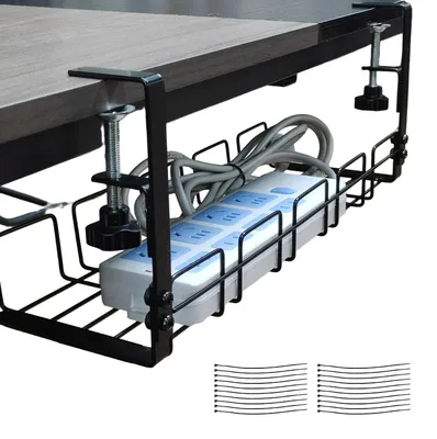Produktbild von Kabelhalter für den Schreibtisch, zur Kabelorganisation (Schwarz, 2 Stück)