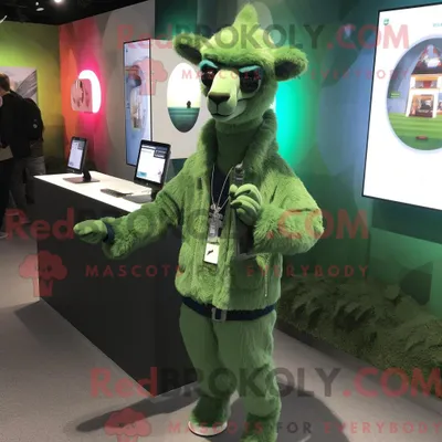Produktbild von Waldgrünes REDBROKOLY Lama-Maskottchenkostüm mit Jacke und Digitaluhren
