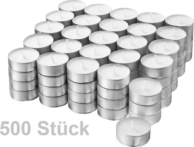 Produktbild von JUNG Premium Teelichter 500 Stk Großpackung, hochwertiges Teelicht Ø 37mm, 4 Std Brenndauer, Teelichte weiß unbeduftet, ideal für Zuhause & Gastro