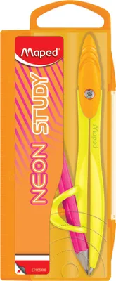 Image de Maped Boîte à compas STUDY NEON avec anneau adaptateur couleur aléatoire (1 pièce)
