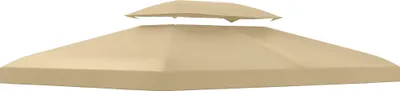 Produktbild von Ersatzdach für Pavillon 3 x 4 m wasserabweisend Pavillondach mit Doppeldach Beige