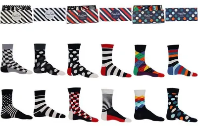Produktbild von HAPPY SOCKS GIFT BOX 4er Set Strümpfe , Größe: Socken:41-46, Farbe:XCBW 09-9150 Schwarz. Weiß. Grau