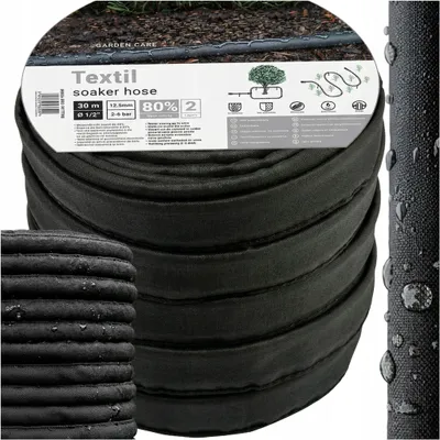 Produktbild von Textil-Bewässerungsschlauch „Soaker Hose“, Schwarz, 30 M