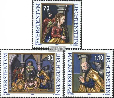 Produktbild von Briefmarken Liechtenstein 1998 Mi 1183-1185 (kompl.Ausg.) postfrisch Weihnachten