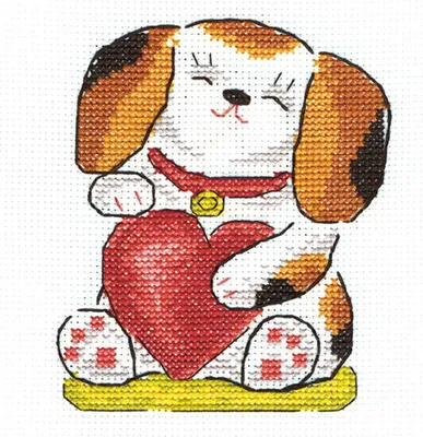 Obrázok produktu pre Súprava krížikového stehu "Láska a vernosť" 11x13cm, počítaný vzor