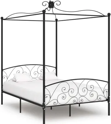 Produktbild von Himmelbett-Gestell Schwarz Metall 120 x 200 cm