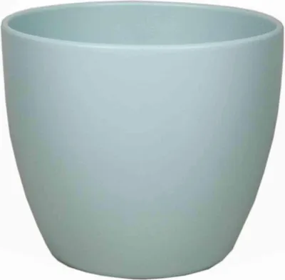 Produktbild von INNA-Glas Blumentopf Keramik, Ø10,5cm, 8,5cm, helltürkis, matt - Mini Keramiktopf/Übertopf
